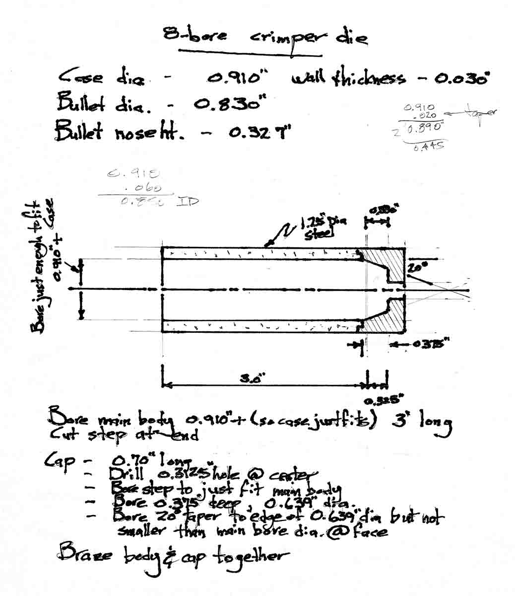 Sketch of crimp die.